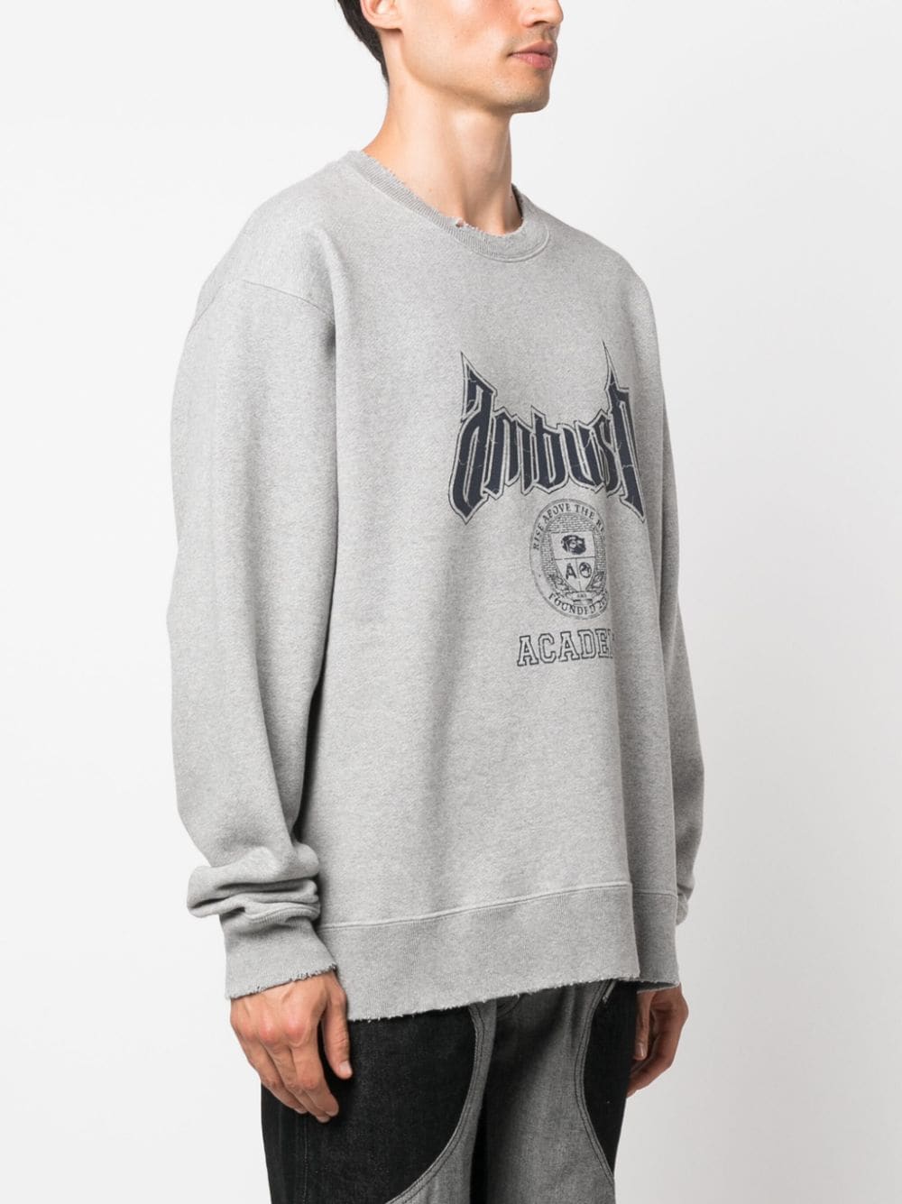 Heather Grey Academy Graphic Cotton Sweatshirt