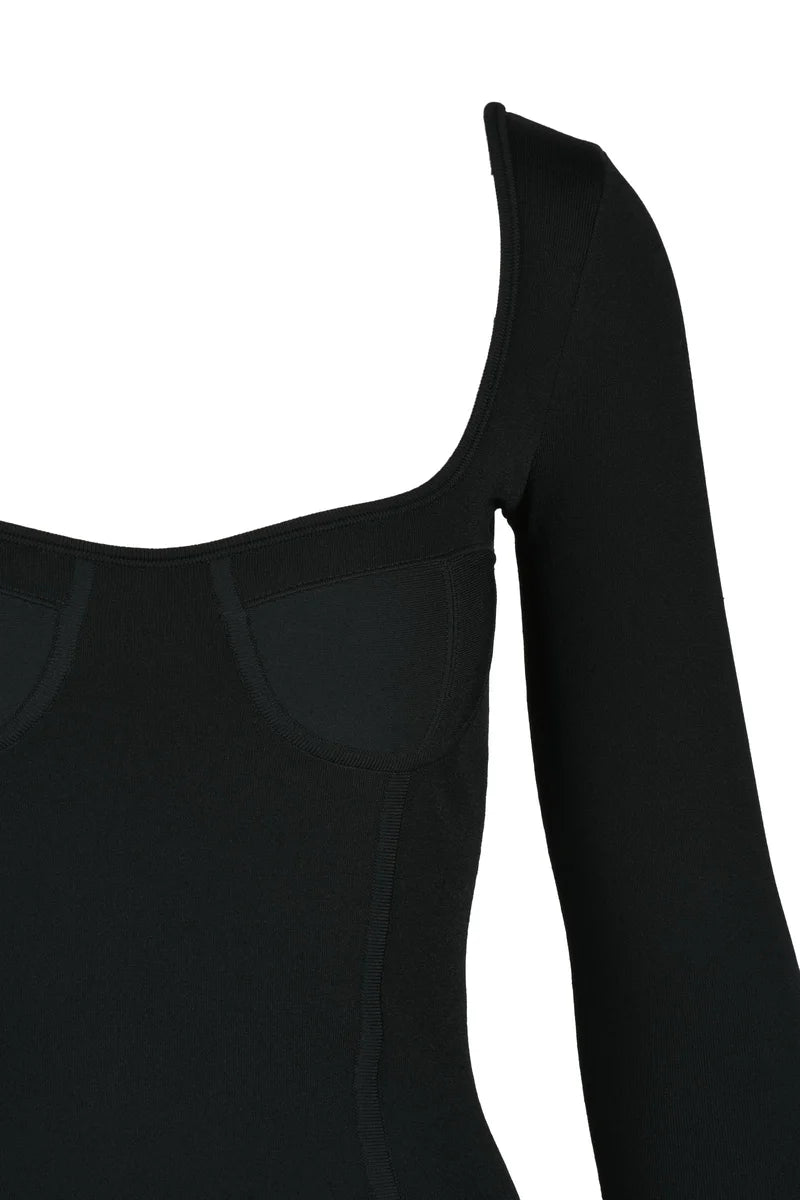 Stretch Sheath Dress - Black