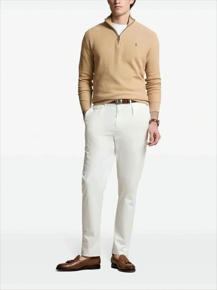 Half-Zip Long-Sleeve Pullover with Textured Knit