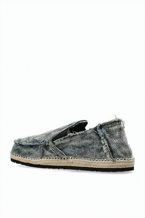 Distressed Denim Slip-On Sneakers