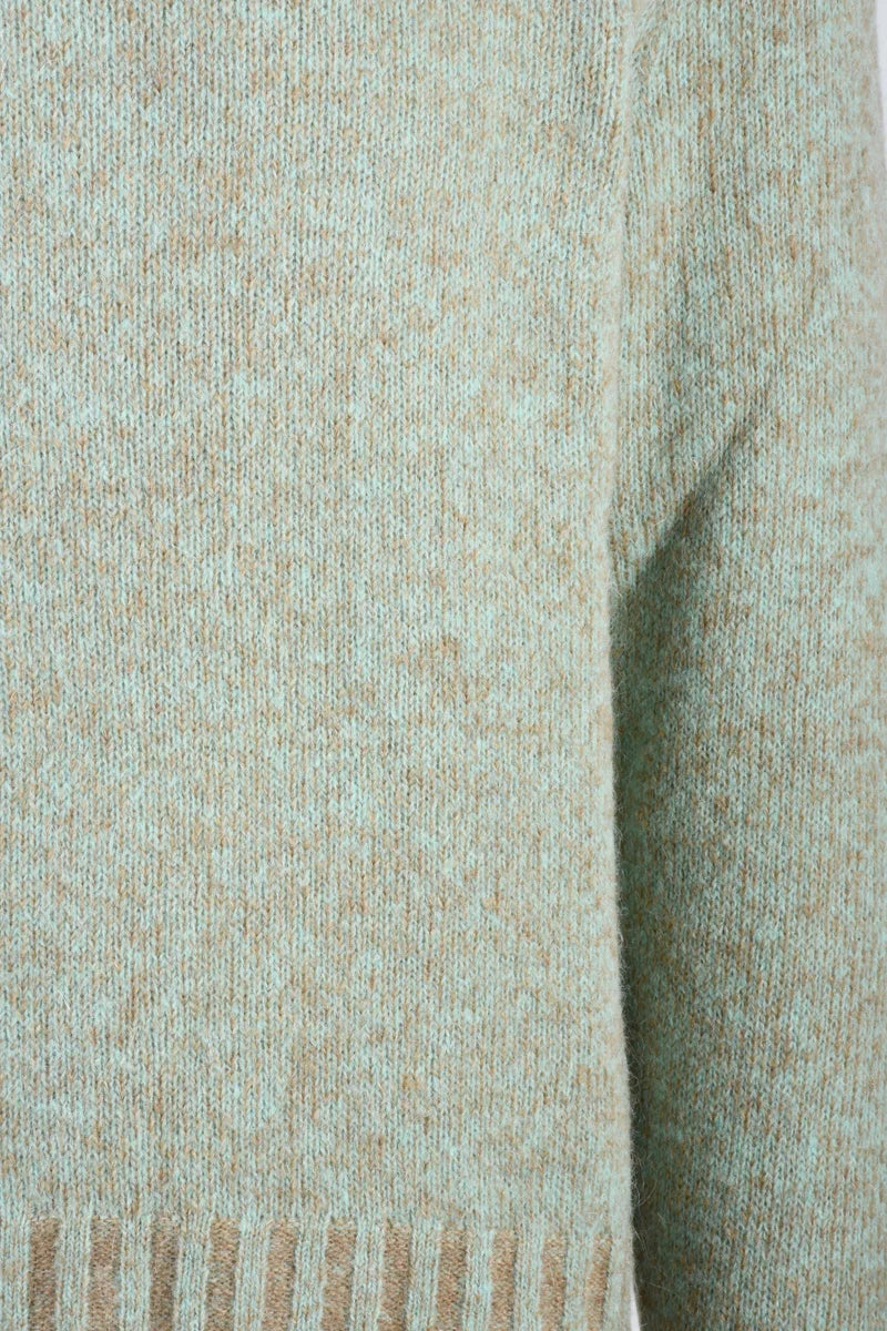 Crew Neck Sweater Green/Brown