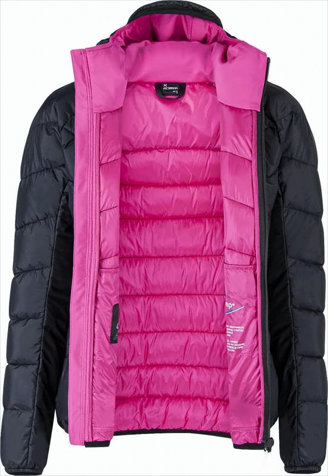 Hooded Quilted Down Jacket with Chevron Stitching