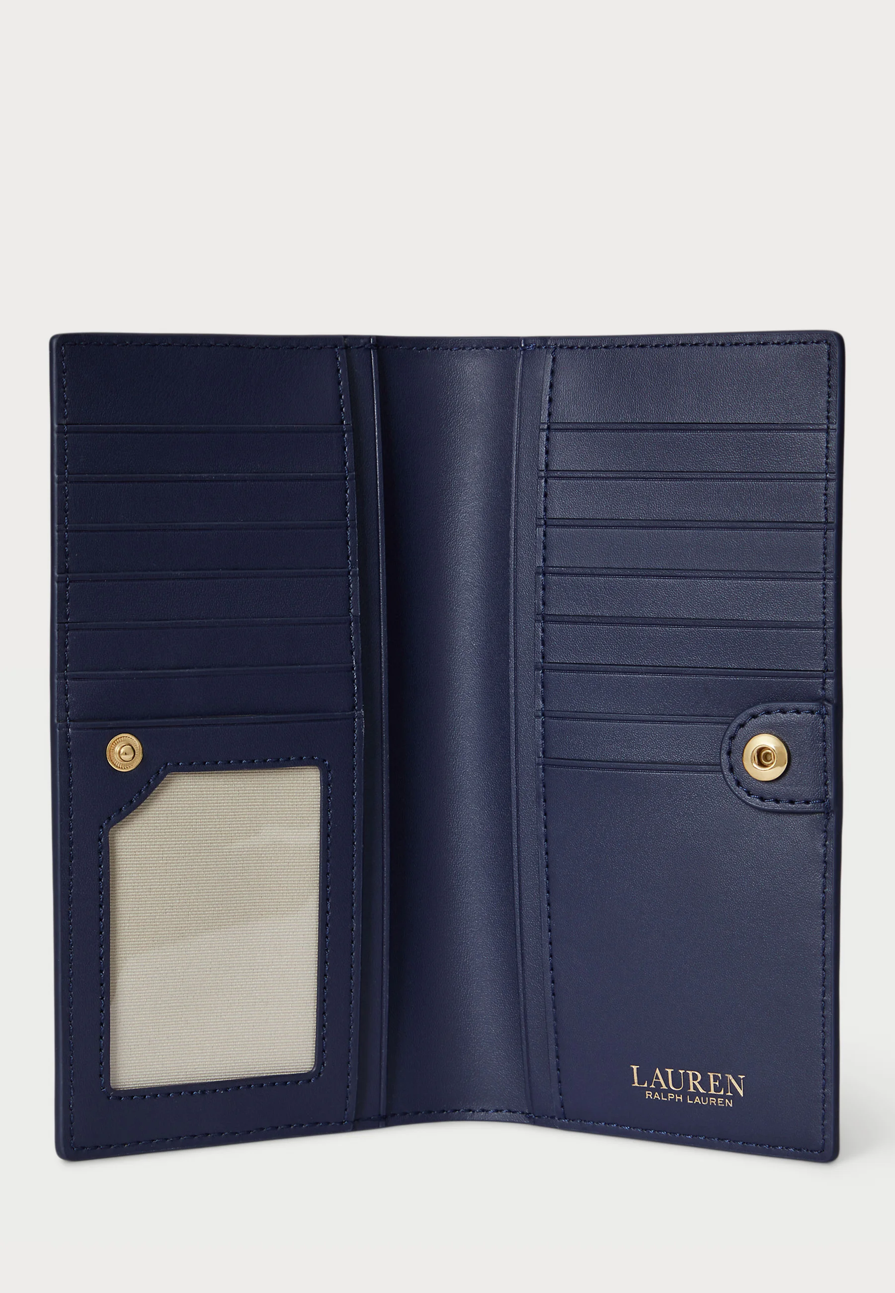 Navy Blue Crosshatch Leather Wallet