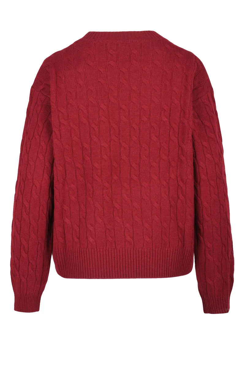 Crew Neck Sweater - Red