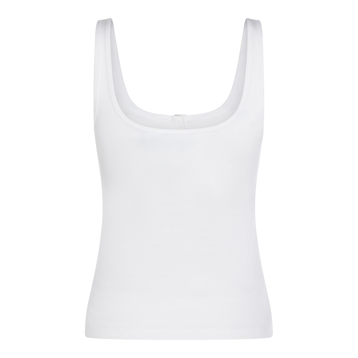 White Cotton Tank with Dolphin Heart Graphic