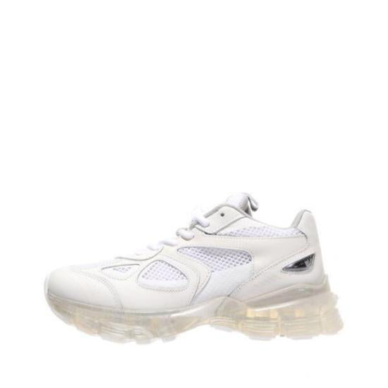 Sleek White Sneakers with Chunky Translucent Sole