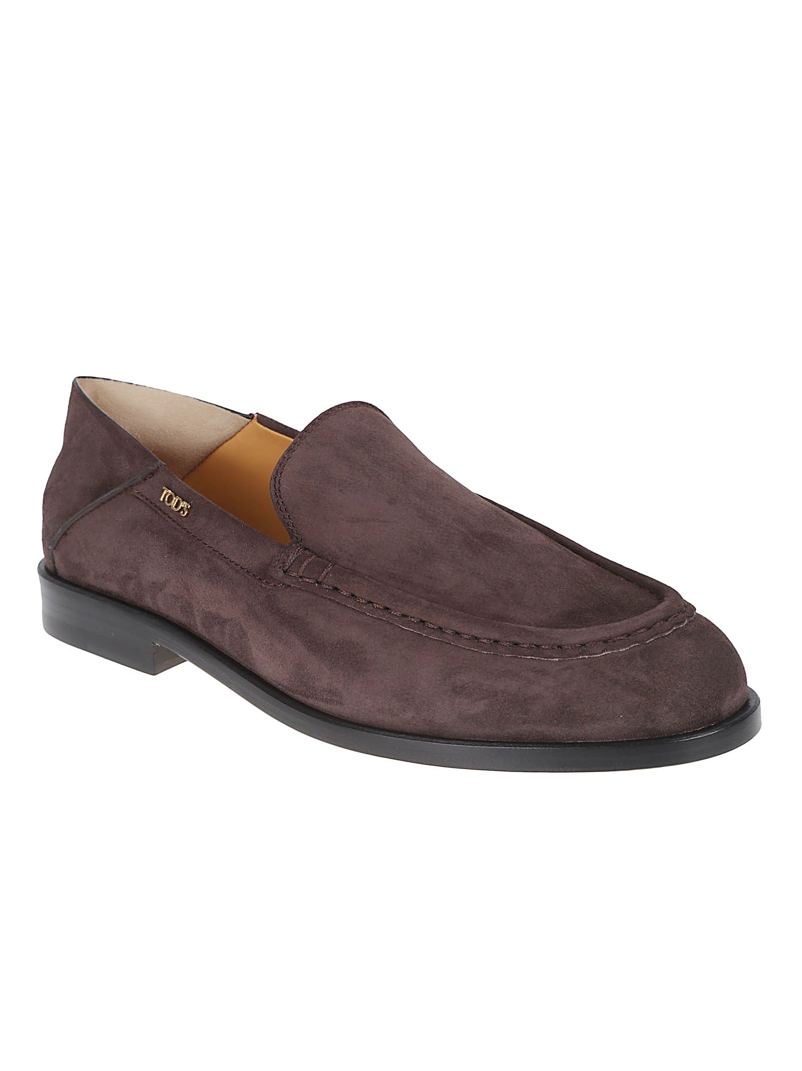 Flat Suede Shoes with Rounded Toe and Sleek Finish