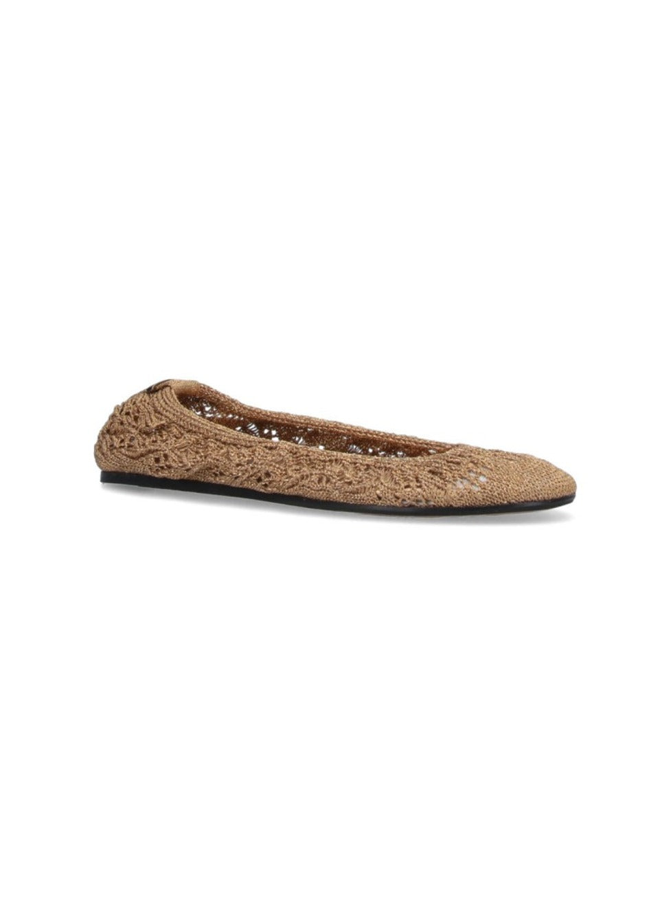 "Belna" Crochet Ballerinas – Gold