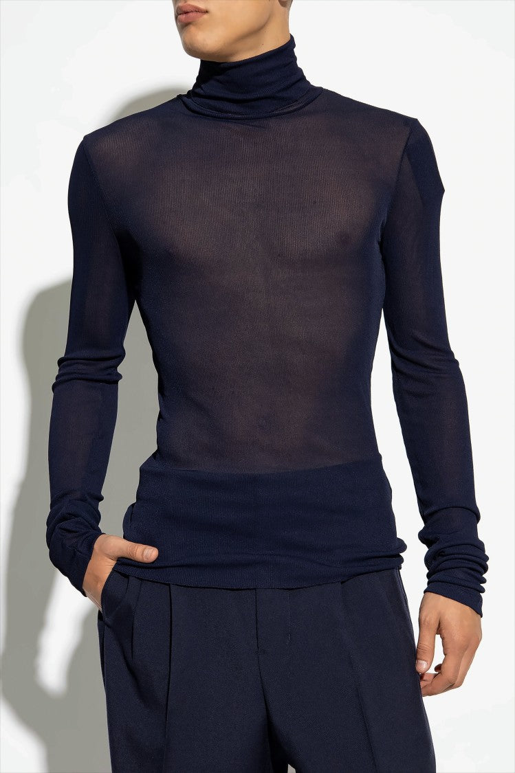 Ribbed Turtleneck Sweater with Slim Fit