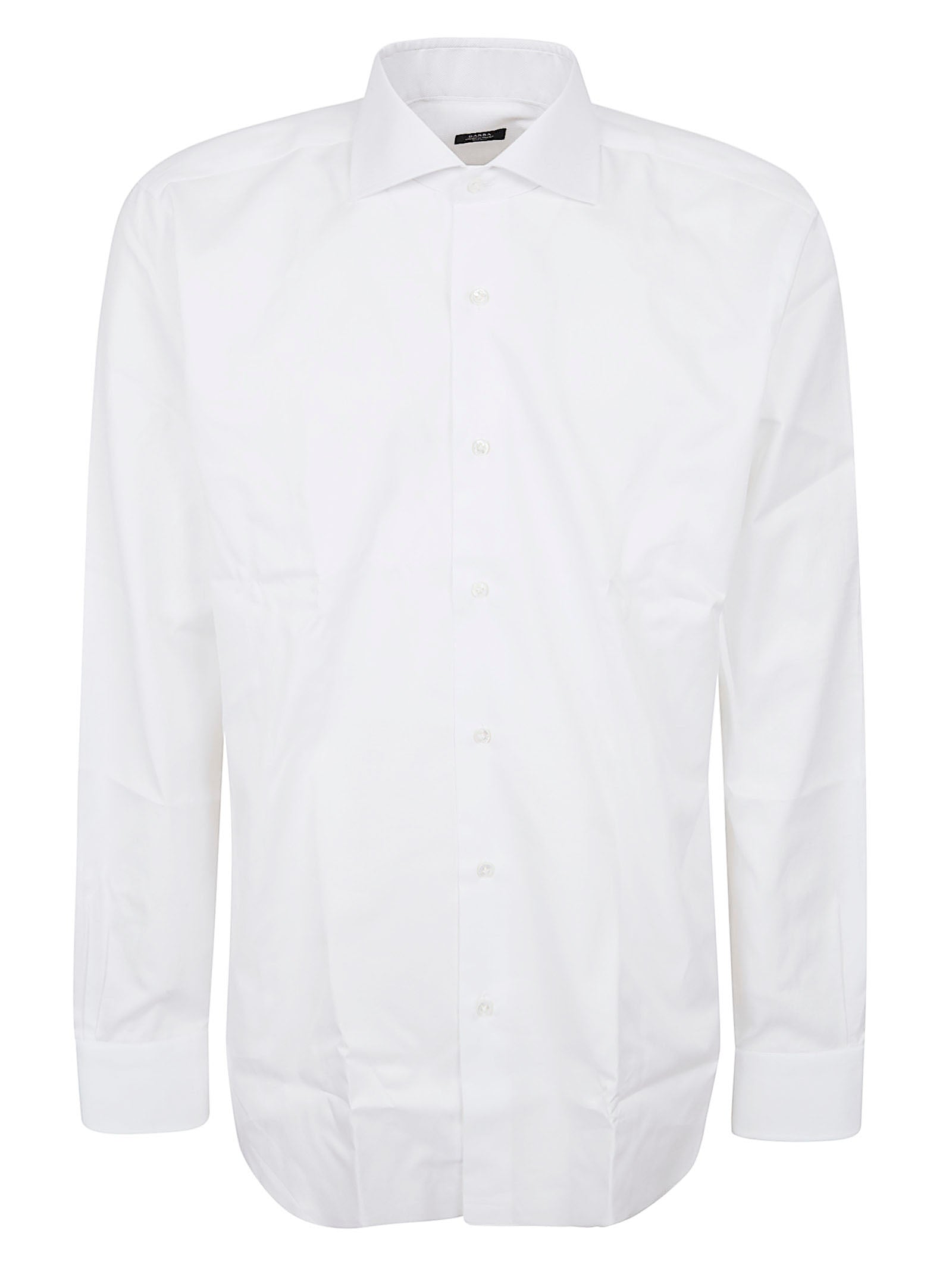 Long-Sleeve White Shirt with Crisp Collar