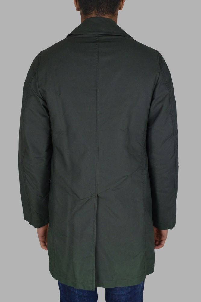 Khaki Nylon Coat With Structured Design