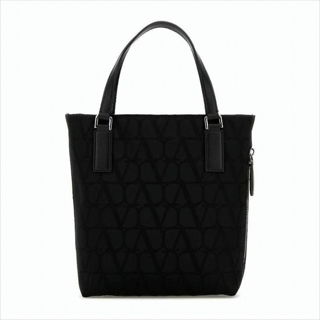 Structured Fabric Tote Bag with Geometric Embossing