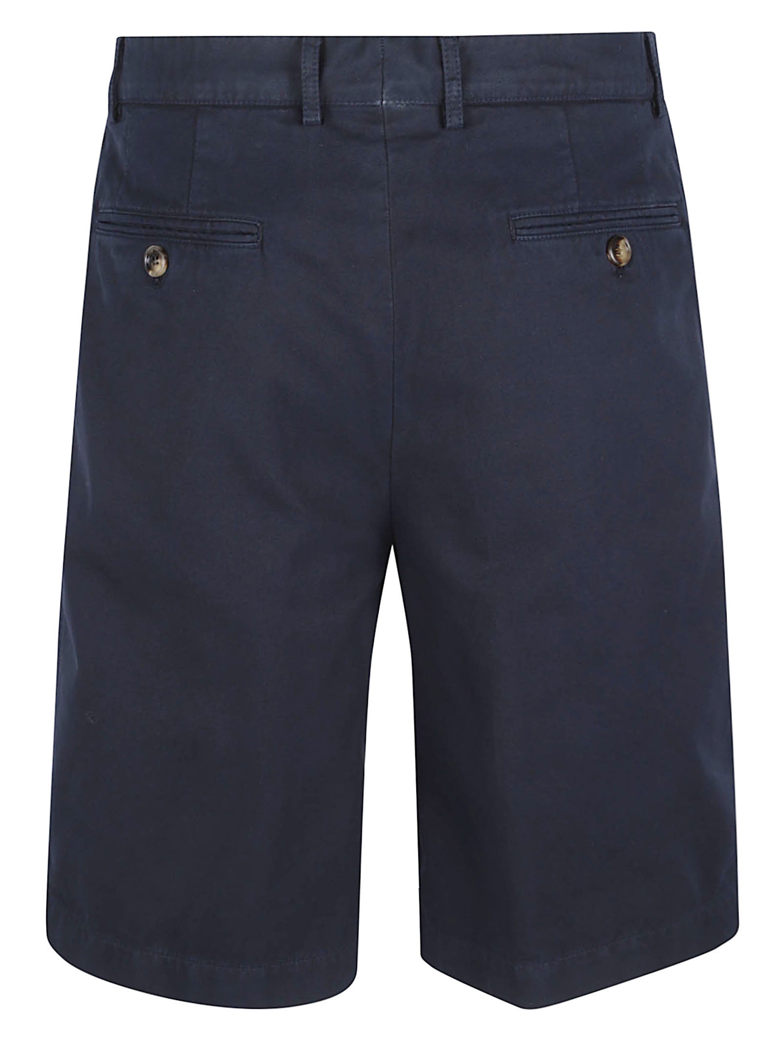 Tailored Blue Shorts with Flat Front and Belt Loops