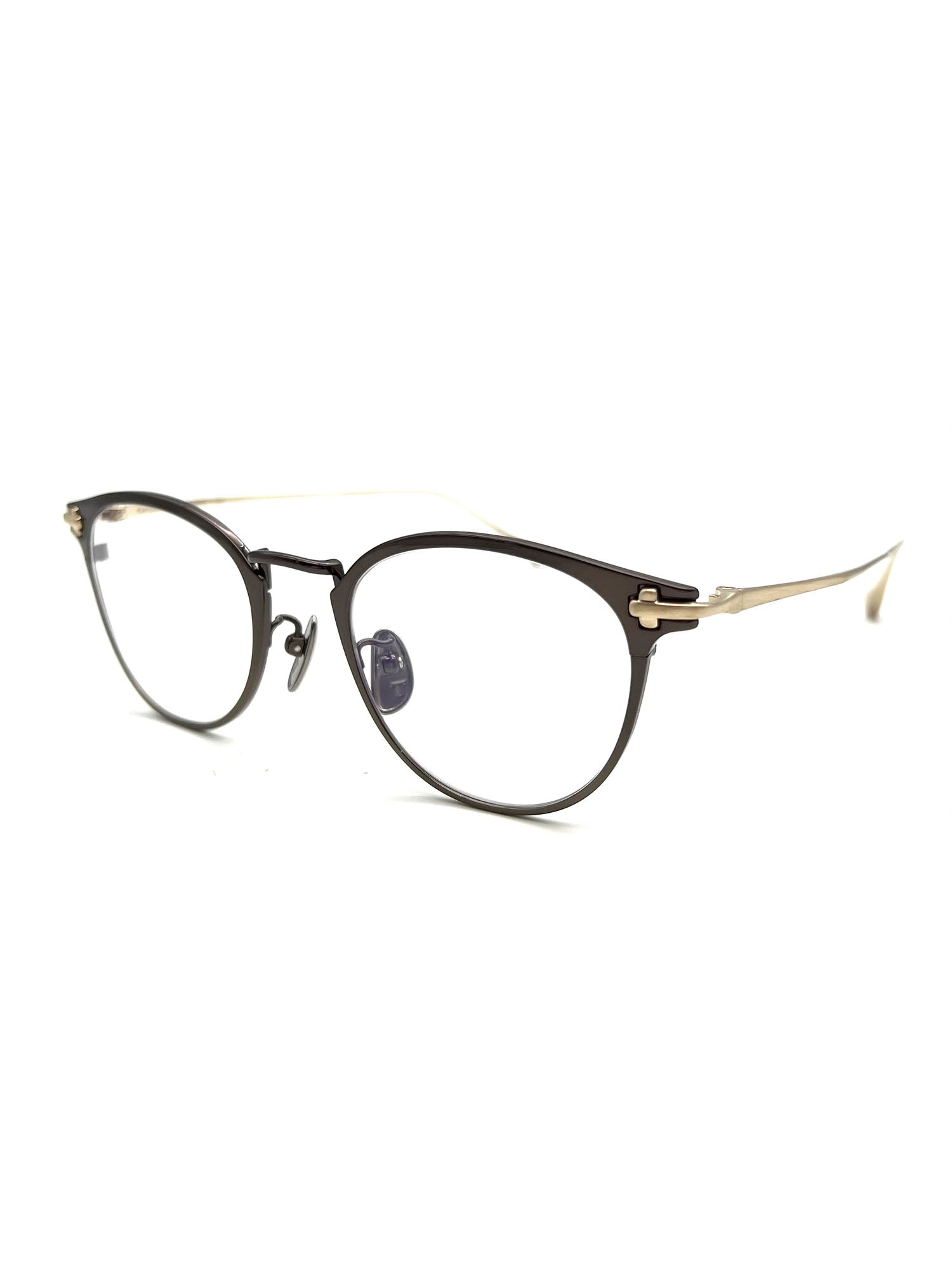 Sleek Grey Metal Optical Frames with Refined Detailing