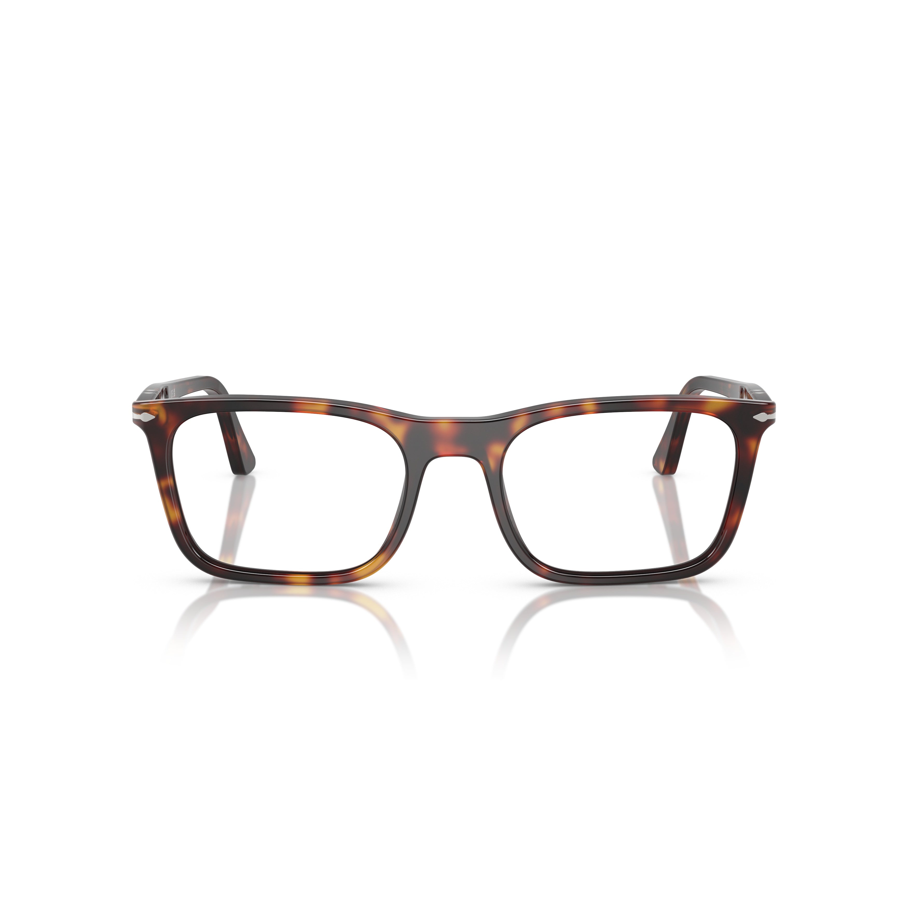 0po3358v Rectangular Tortoiseshell Eyeglasses with Metallic Accents