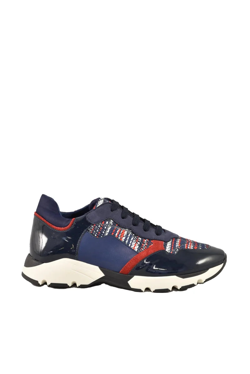 Leather/Other Fibers Sneakers - Blue/Red
