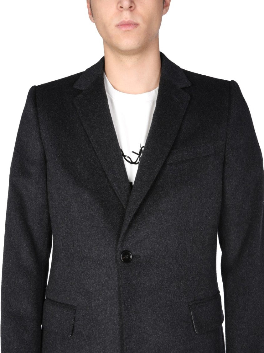 Single-Breasted Velours Coat