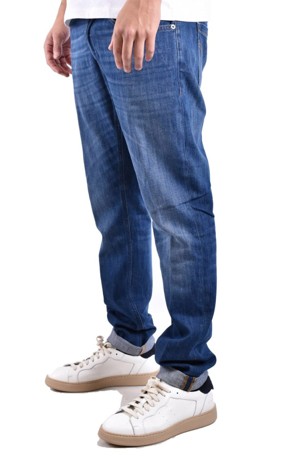 Straight-Leg Blue Denim Jeans With Classic Five-Pocket Design