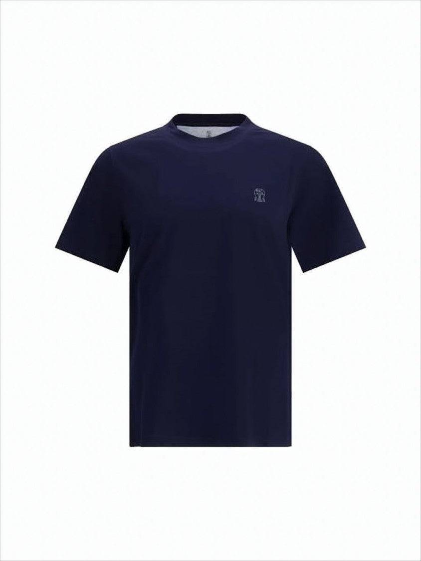 Crew Neck T-Shirt with Subtle Emblem