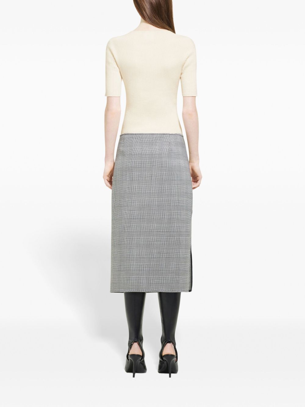 Knitted Off-White Cotton-Merino Wool Sweater