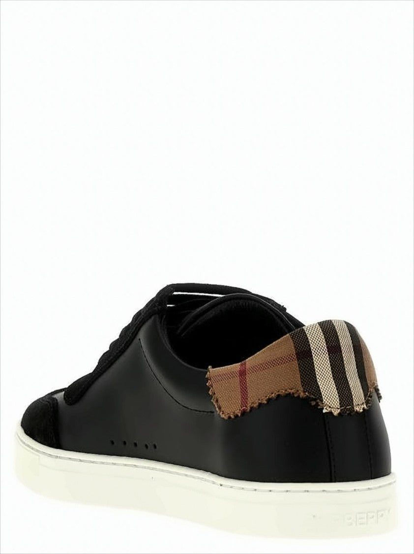 Low-Top Black Sneakers with Suede Accents