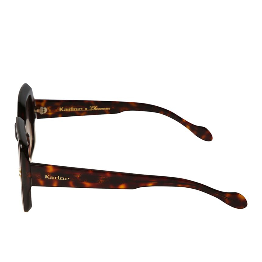 Kate Glamour Oversized Tortoiseshell Sunglasses with Gold Accents