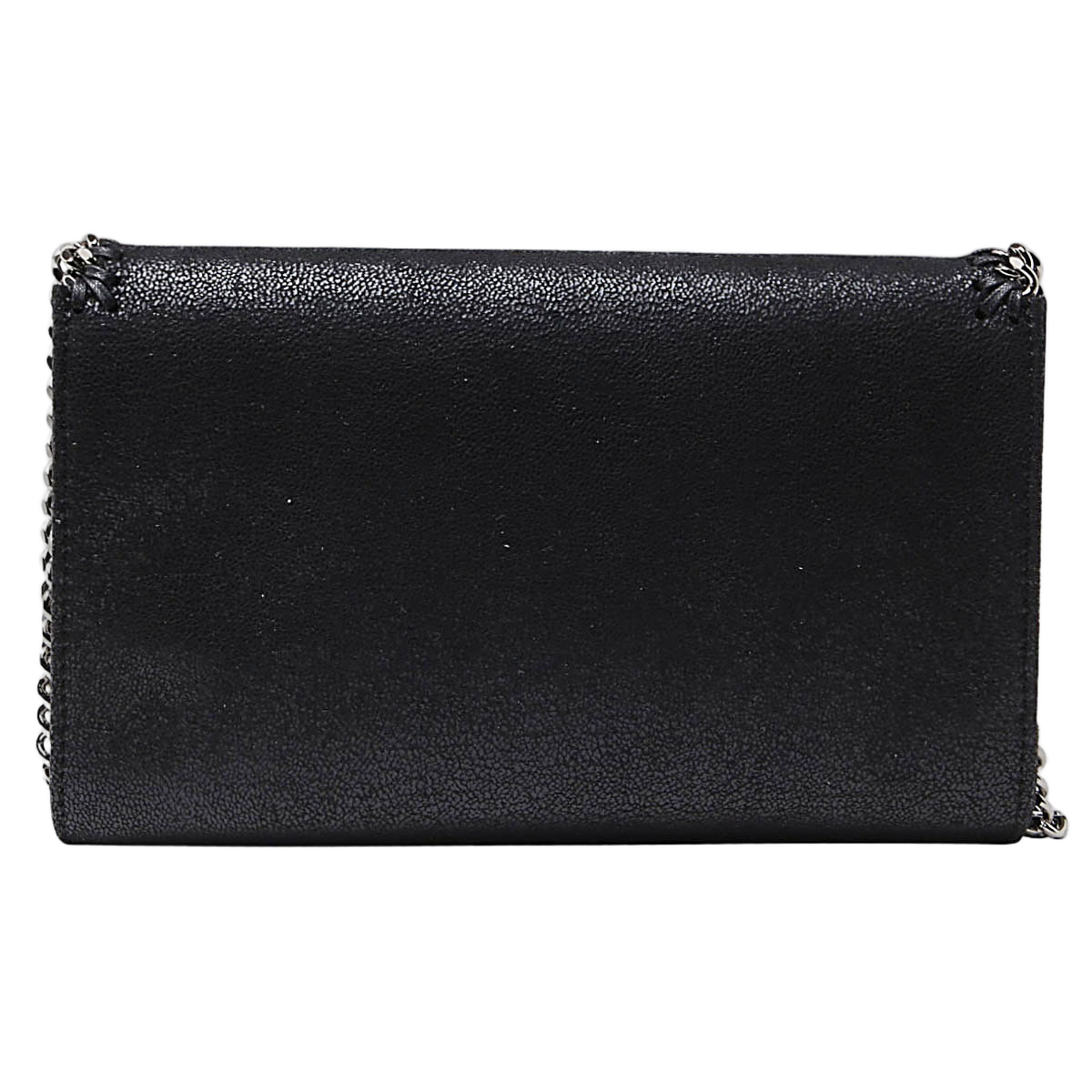 Textured Black Bag with Silver Chain Trim