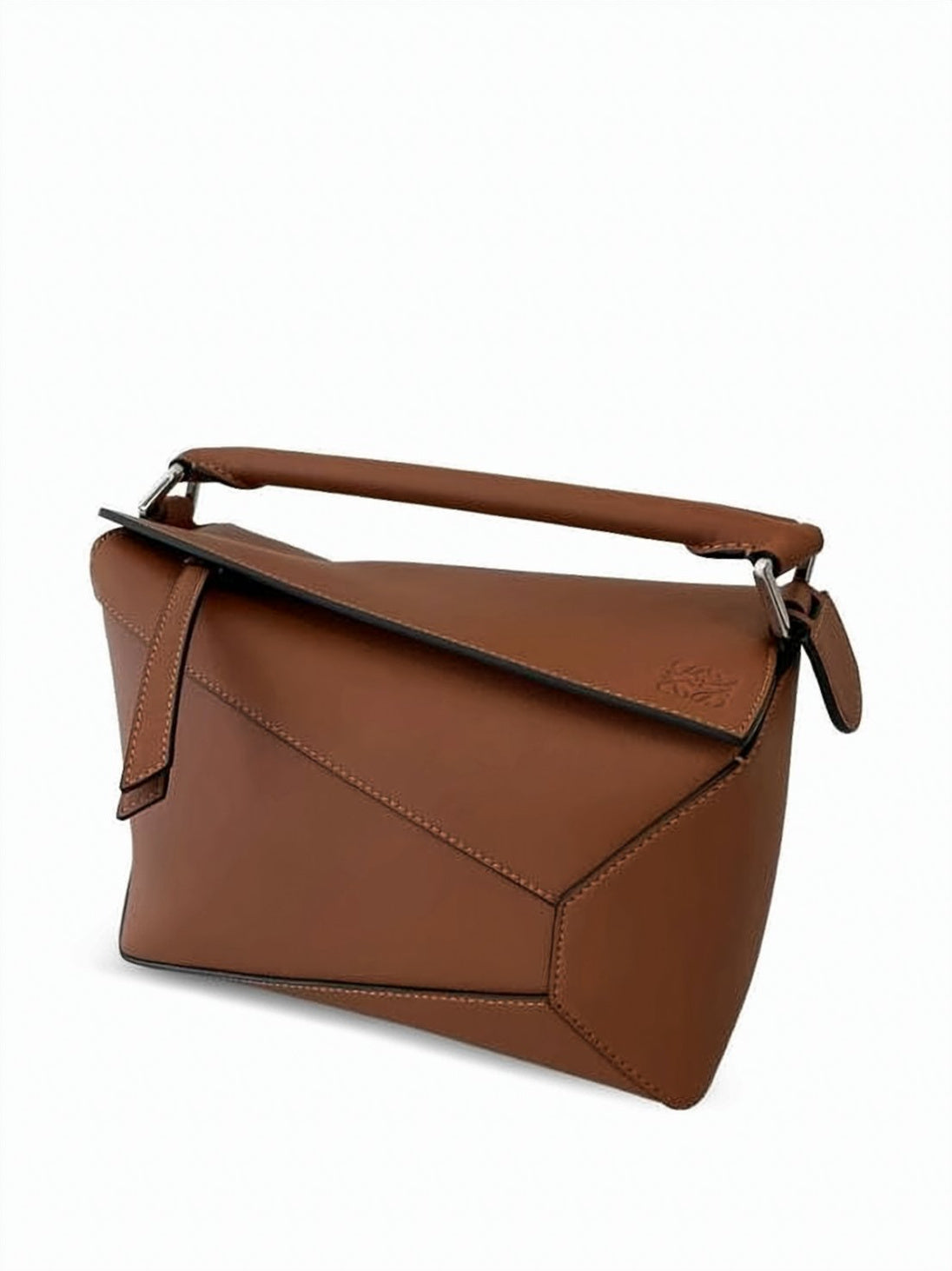 Geometric Calf Leather Handbag