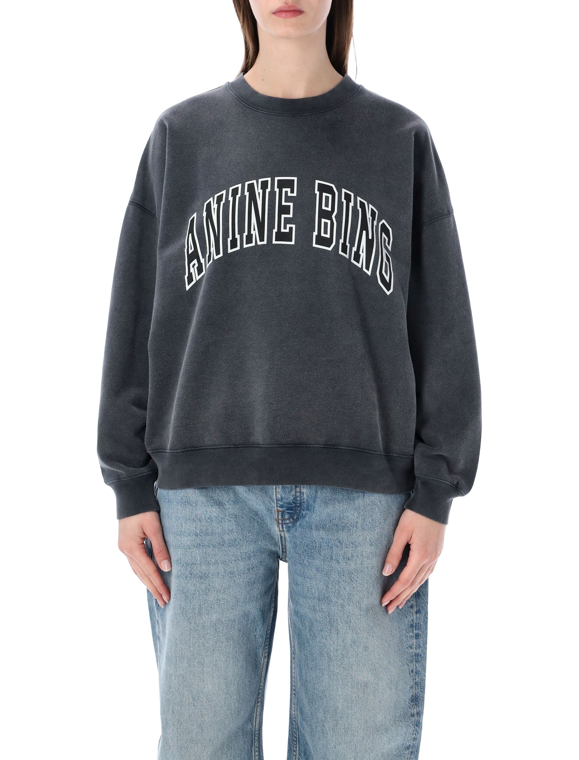 Miles Washed Black Cotton Sweatshirt