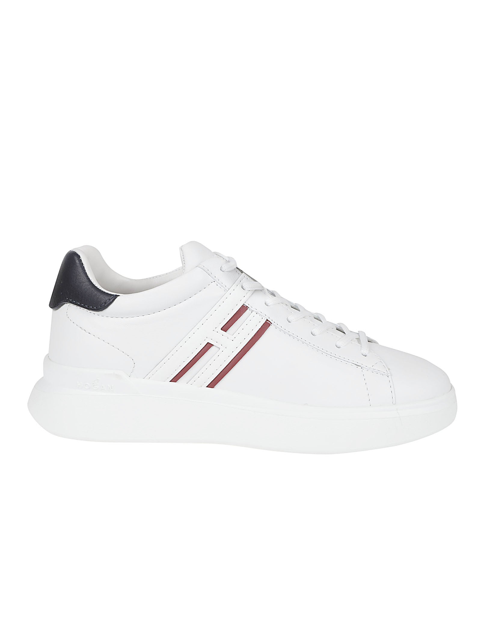 Low-Top Sneakers with Burgundy Side Stripes