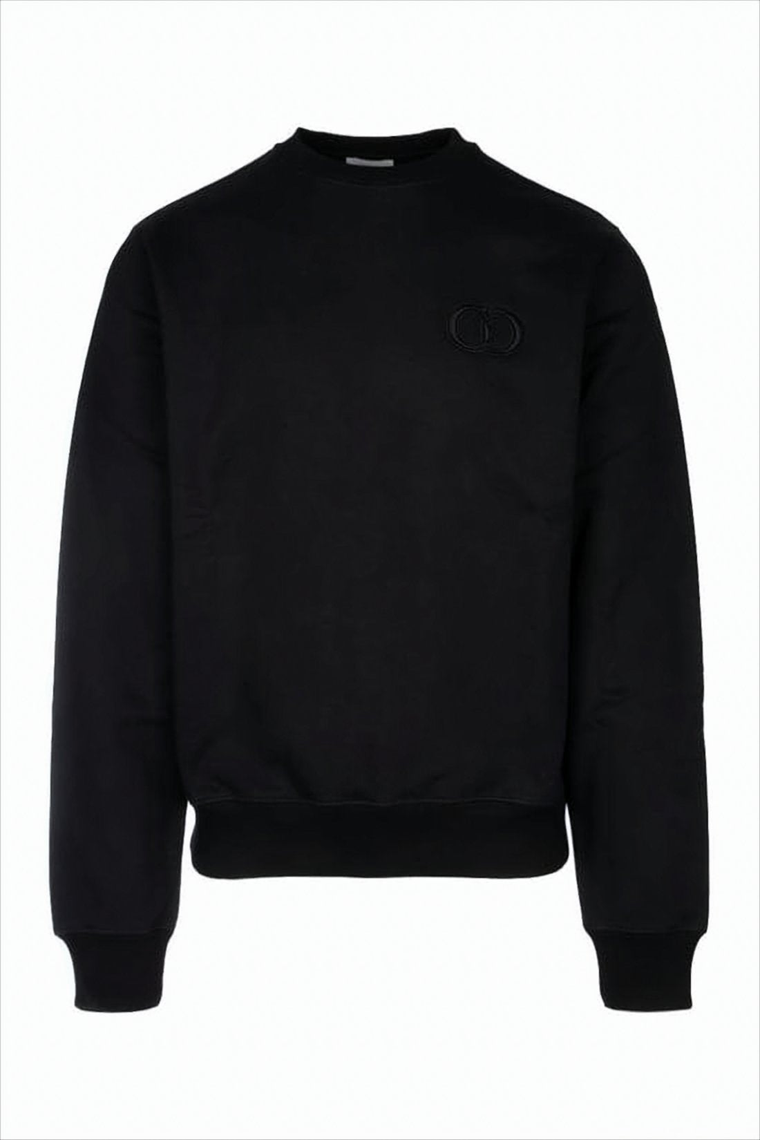 Black Long-Sleeve T-Shirt with Classic Crew Neckline