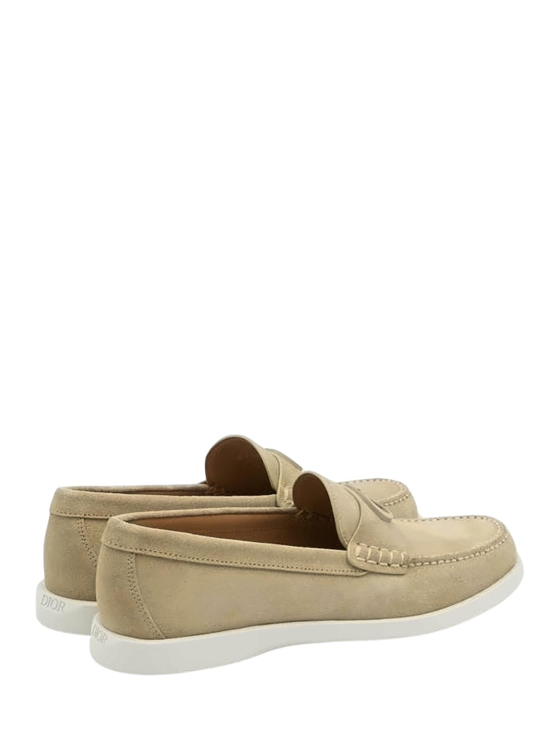 Soft Suede Loafers With Calf Leather Accents And Rubber Sole