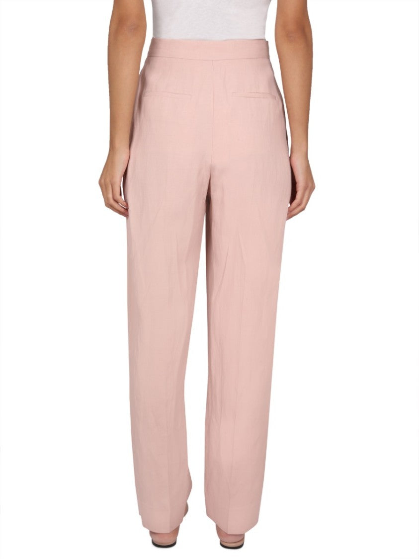 Pleated High-Waisted Soft Pants With Hook