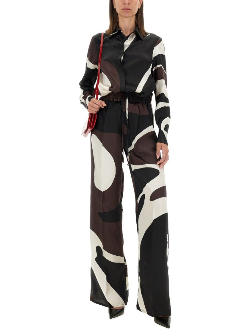 Abstract Pattern Silk Shirt