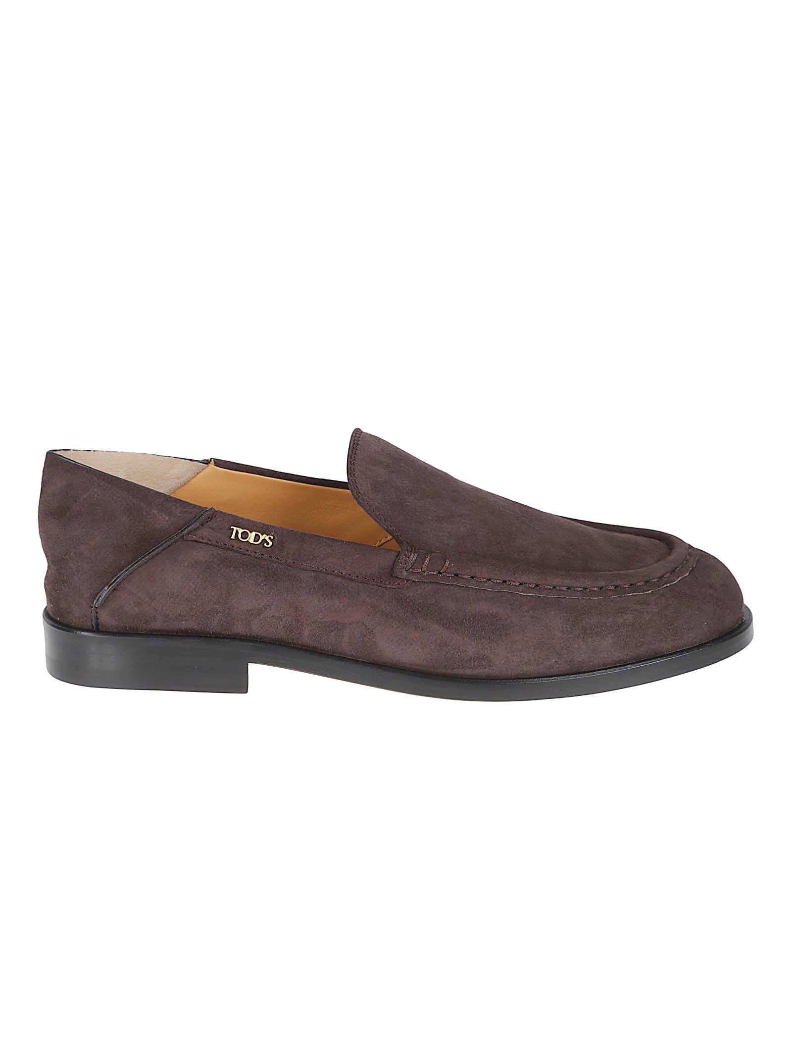 Flat Suede Shoes with Rounded Toe and Sleek Finish