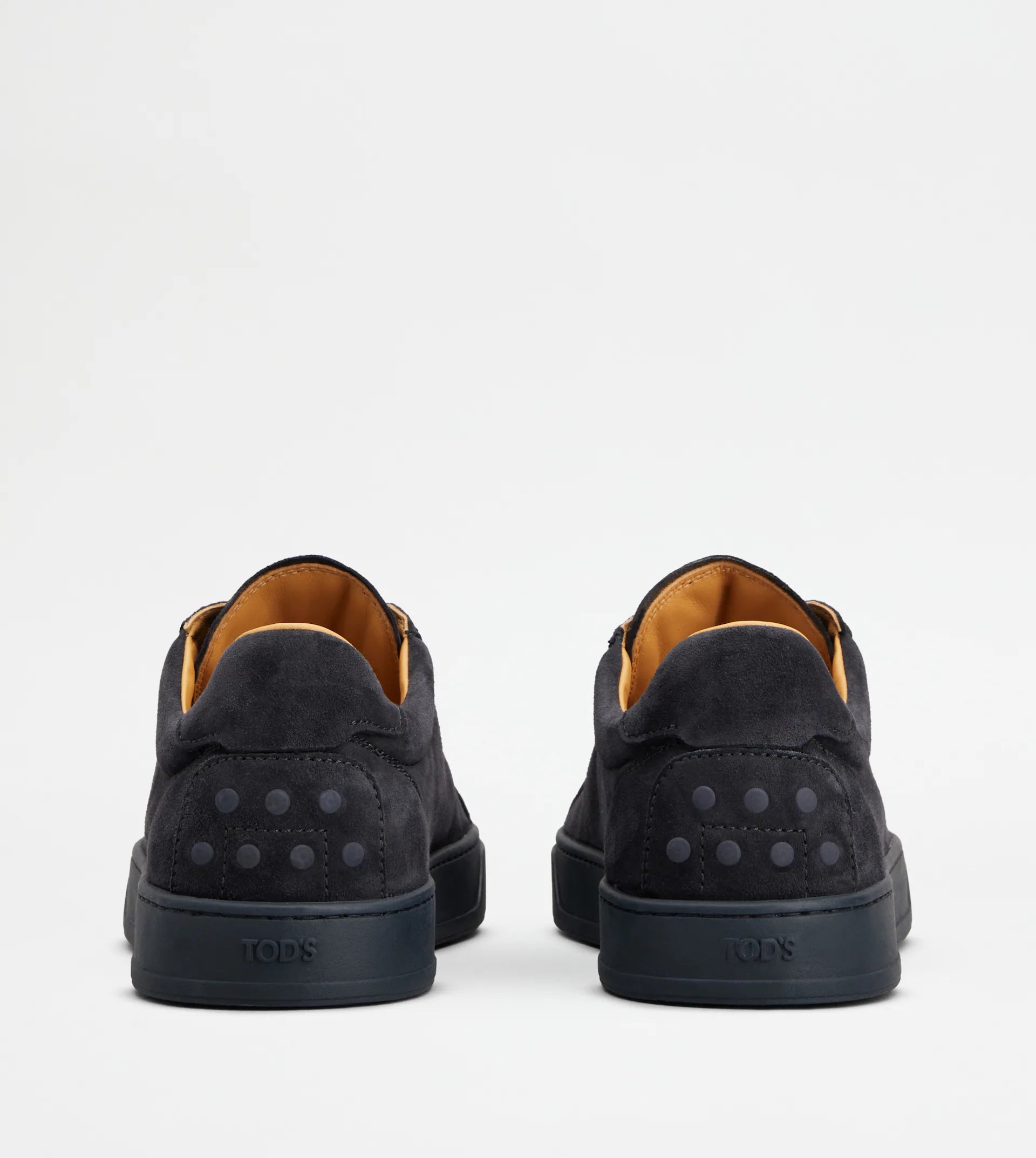 Refined Navy Blue Goat Leather Sneakers