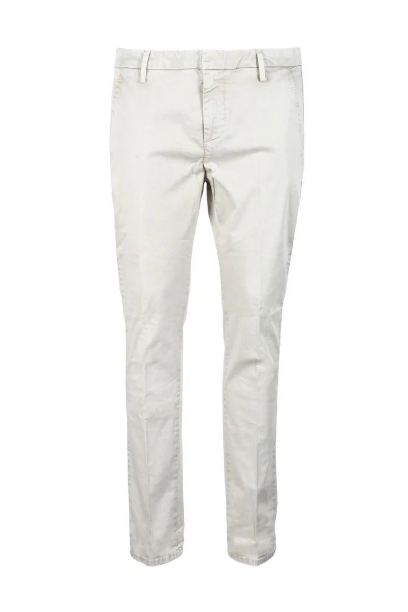 Slim-Fit Beige Trousers with Minimalist Design