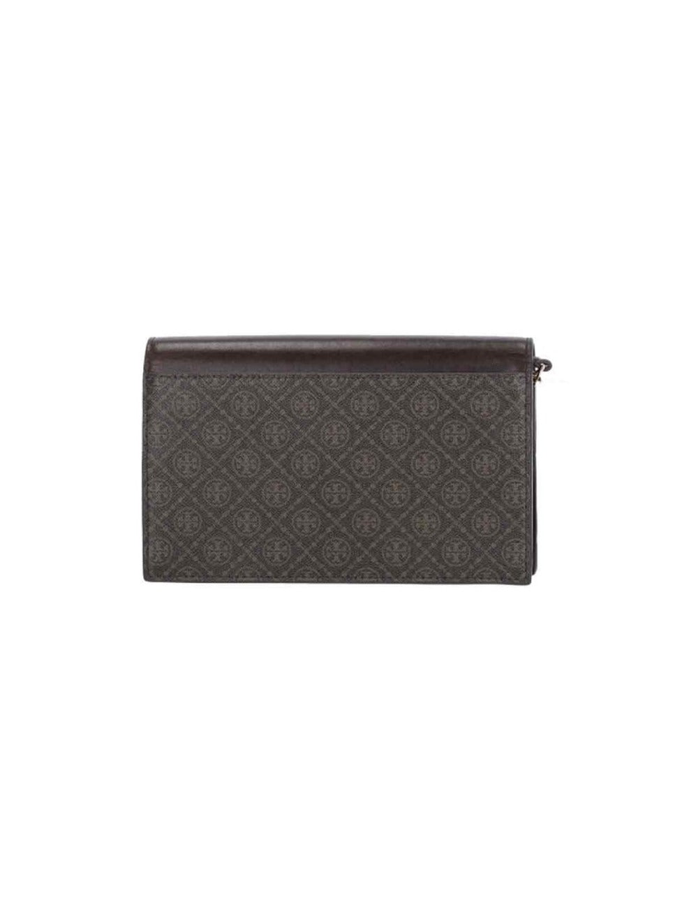 T Monogram Wallet With Chain – Brown