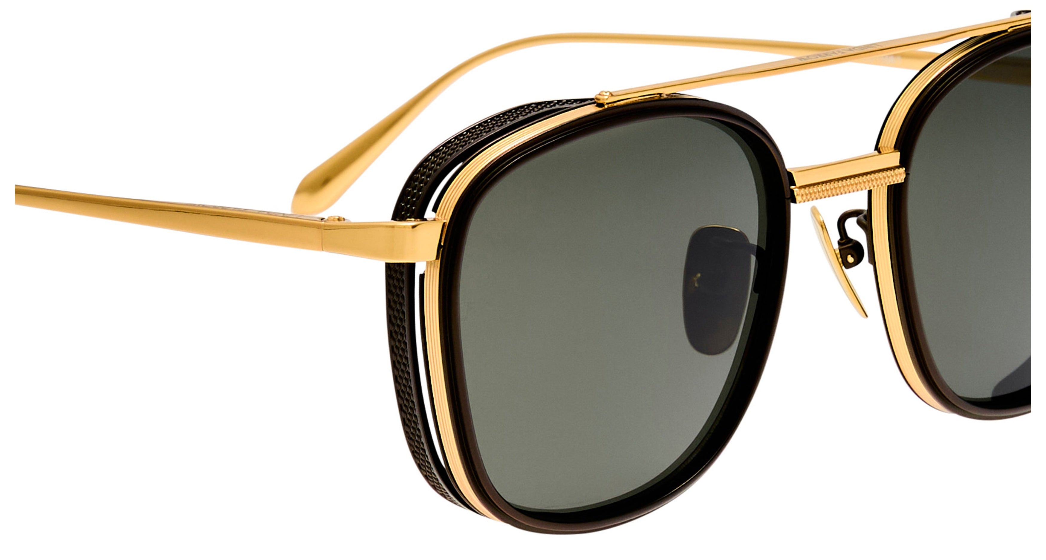 Lfl Aviator Sunglasses with Gold-Tone Titanium Frame