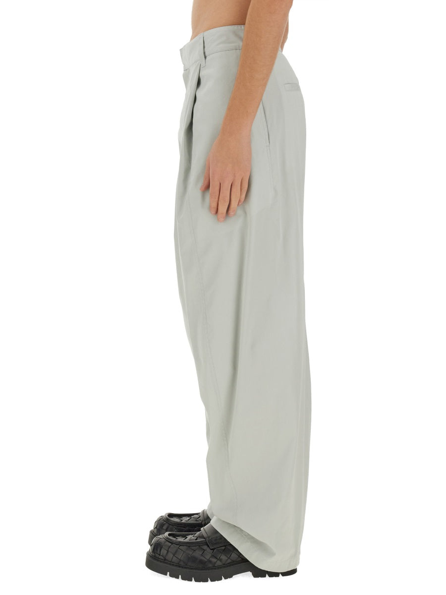 Tailored Silk and Cotton Blend Pants