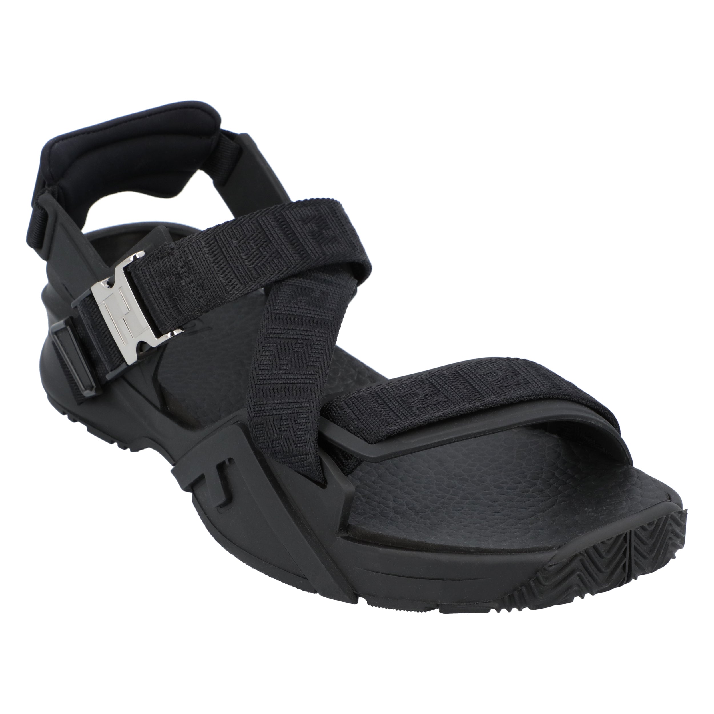 Black Rubber Sandals With Adjustable Straps