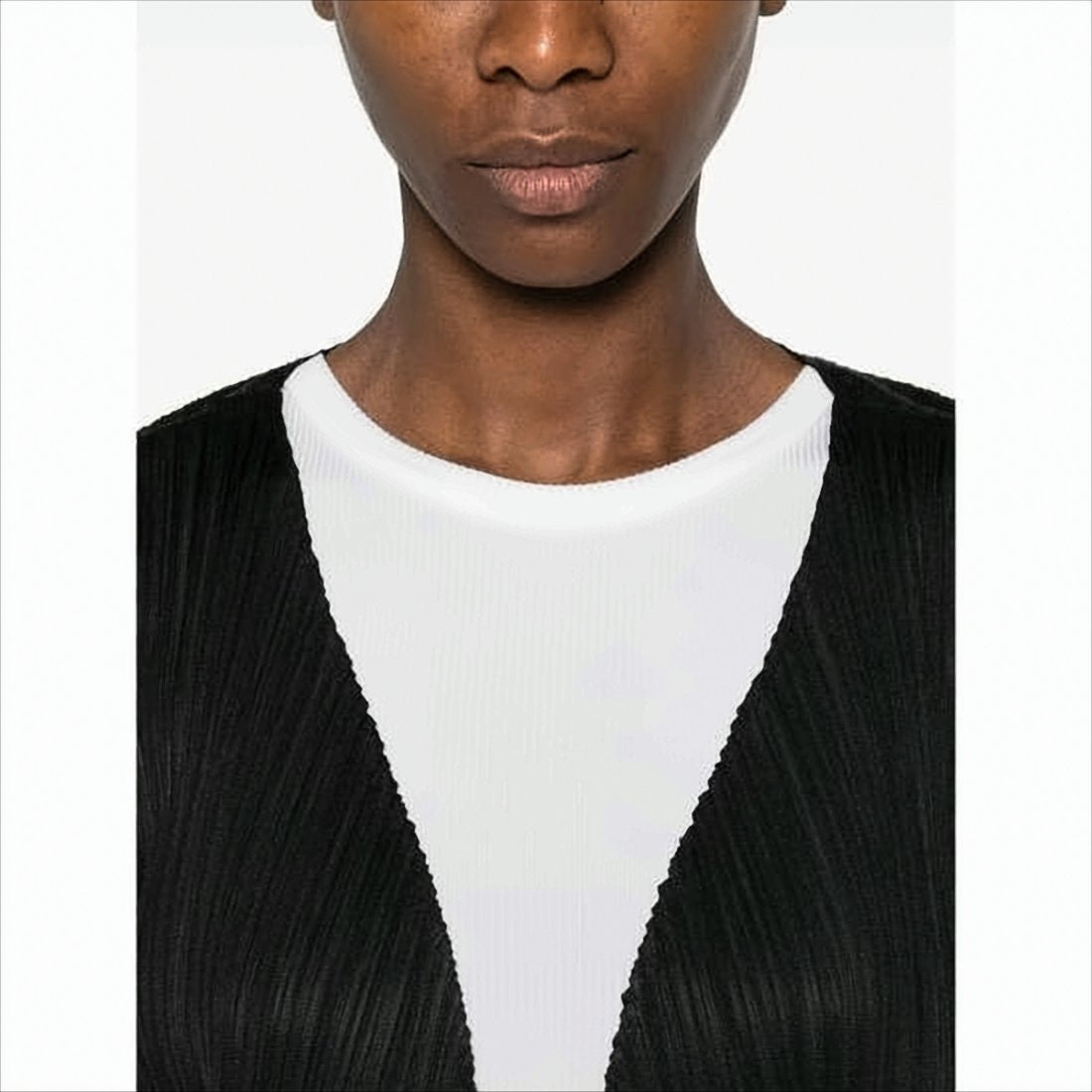 Long Pleated Cardigan with Open-Front Design