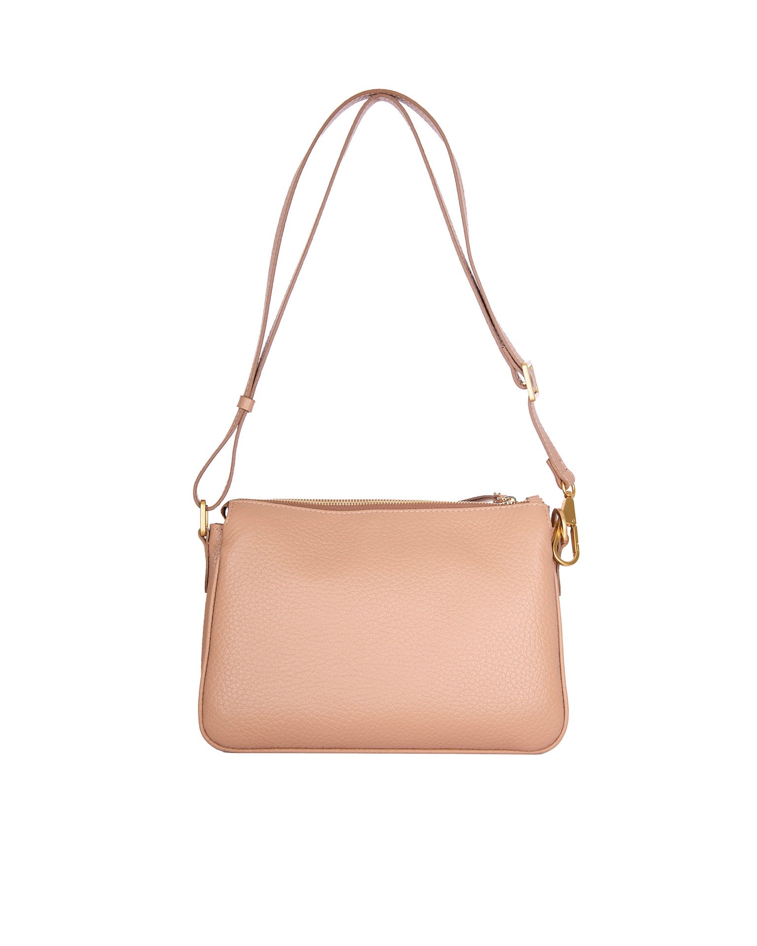 Textured Leather Shoulder Bag with Adjustable Strap