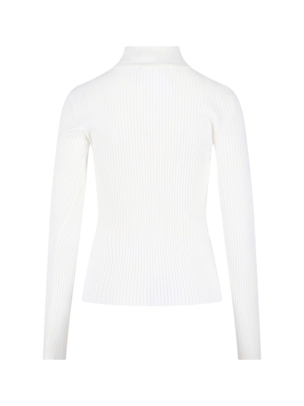 Logo Turtleneck, In White Viscose Blend