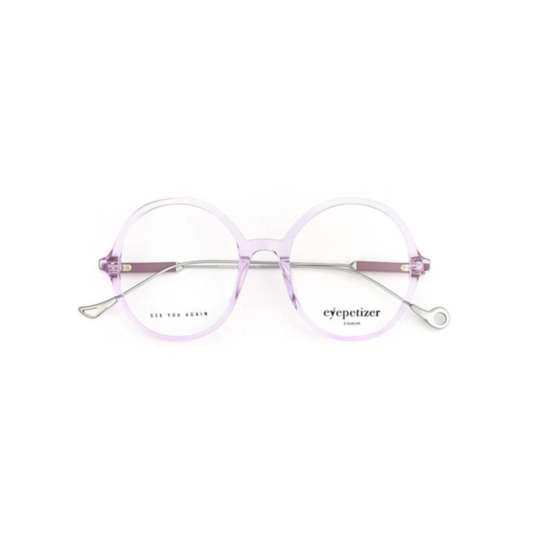 Soleil Translucent Lavender Round Frames with Silver Metal Accents