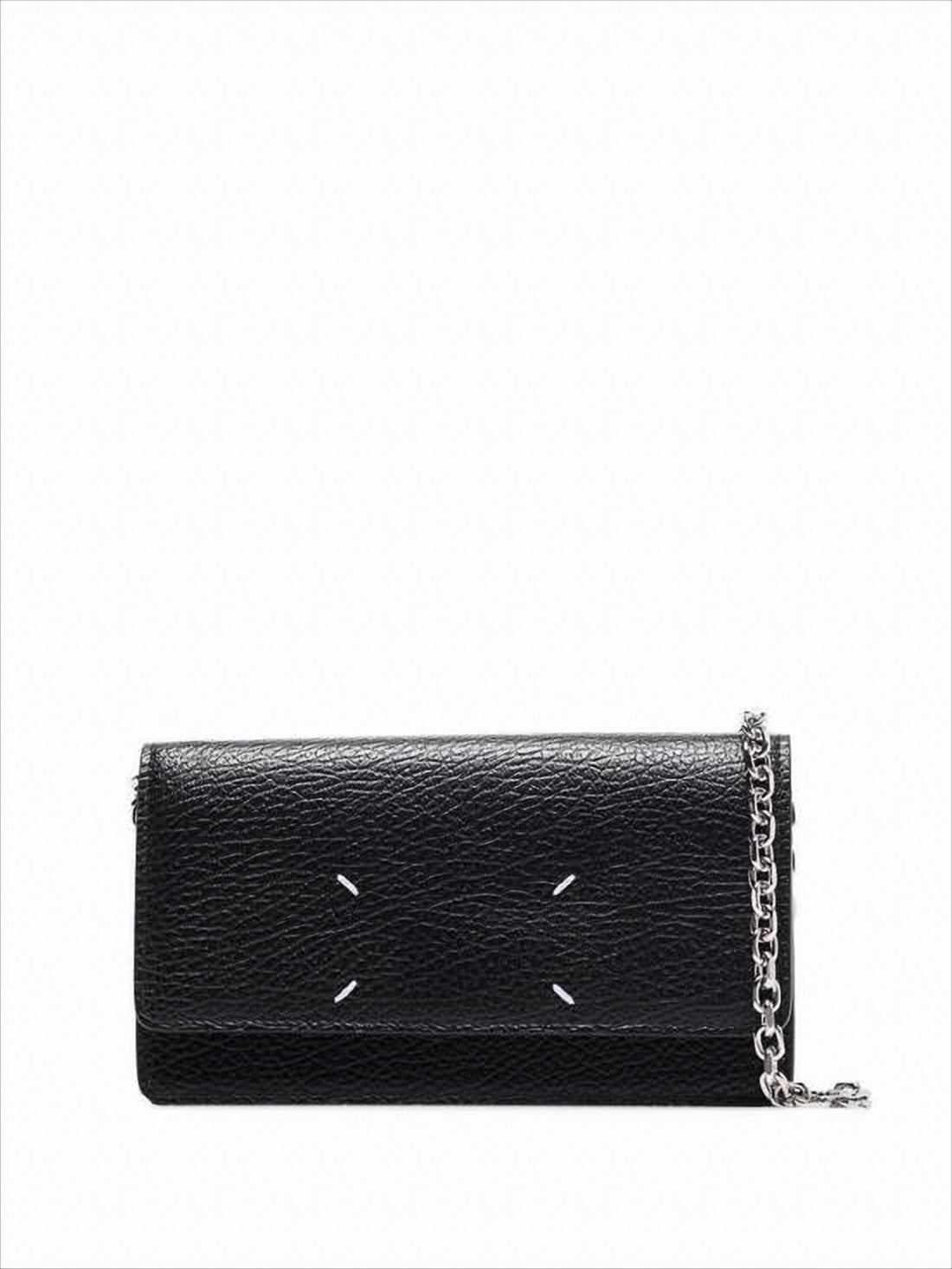 Rectangular Crossbody Wallet with Silver-tone Chain