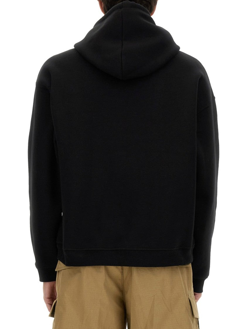 Cropped Sweatshirt With Bold Logo Print