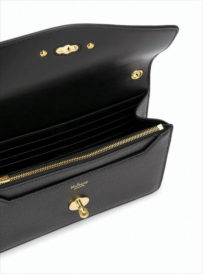 Textured Leather Mini Shoulder Bag with Gold-Tone Clasp