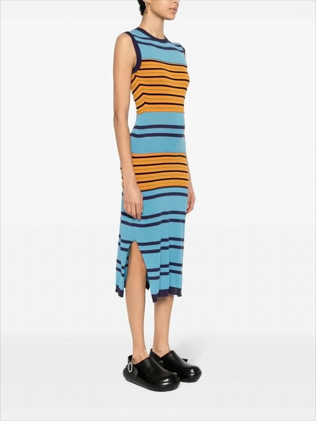 Fitted Striped Midi Dress