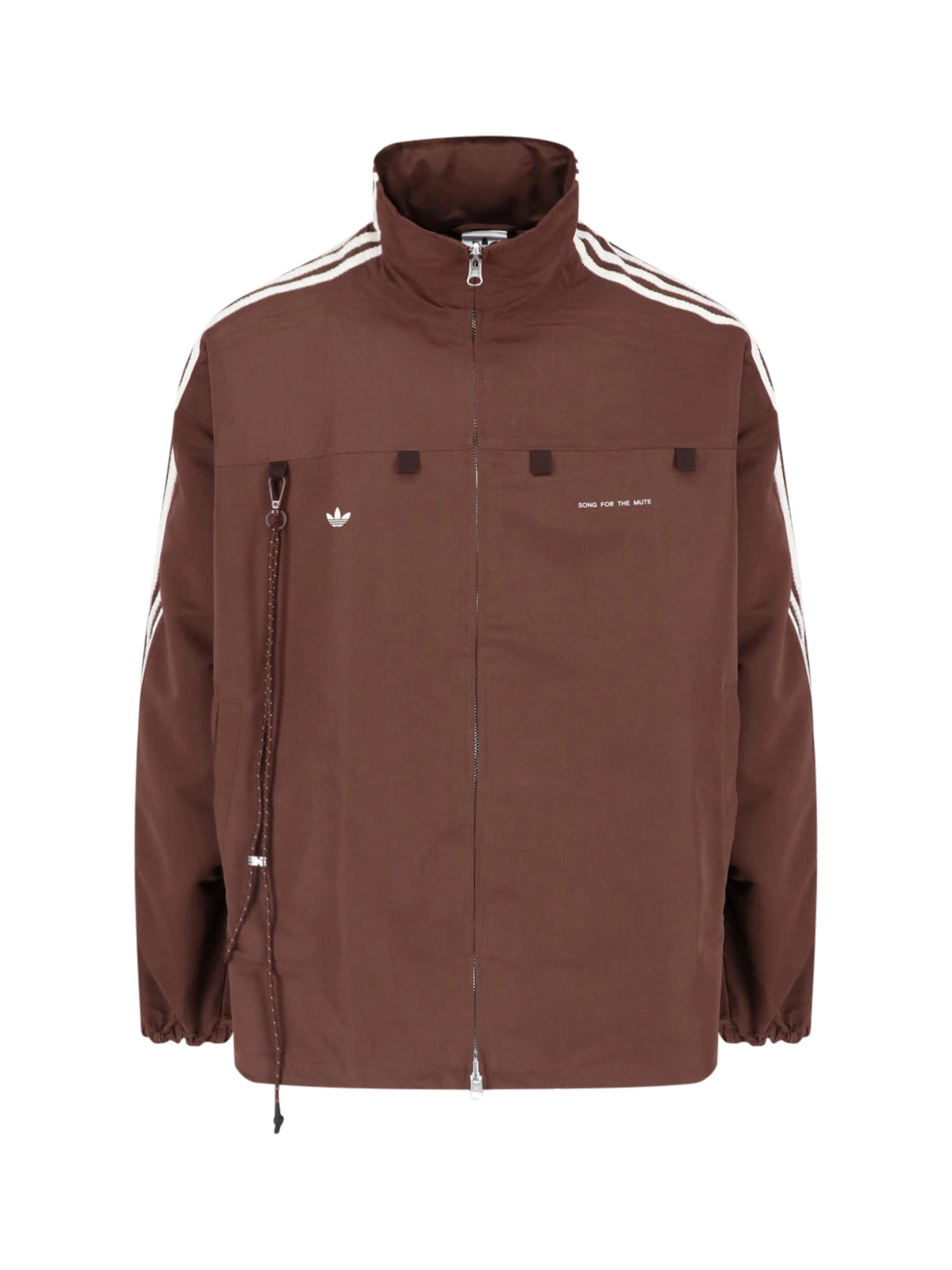 Zip-Up Jacket with High Collar and Signature Stripes